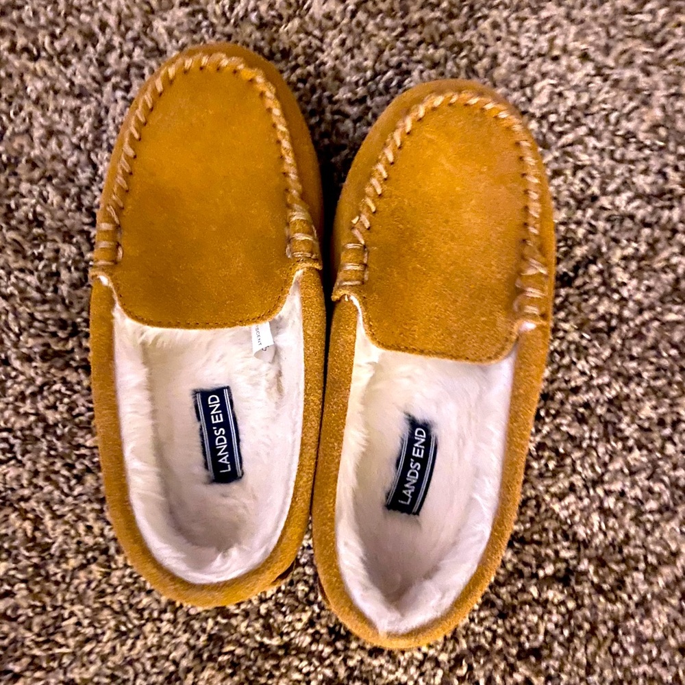 Kids Suede Leather Moccasin Slippers